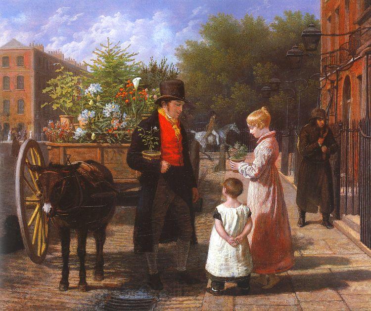 Agasse, Jacques-Laurent The Flower Seller Norge oil painting art